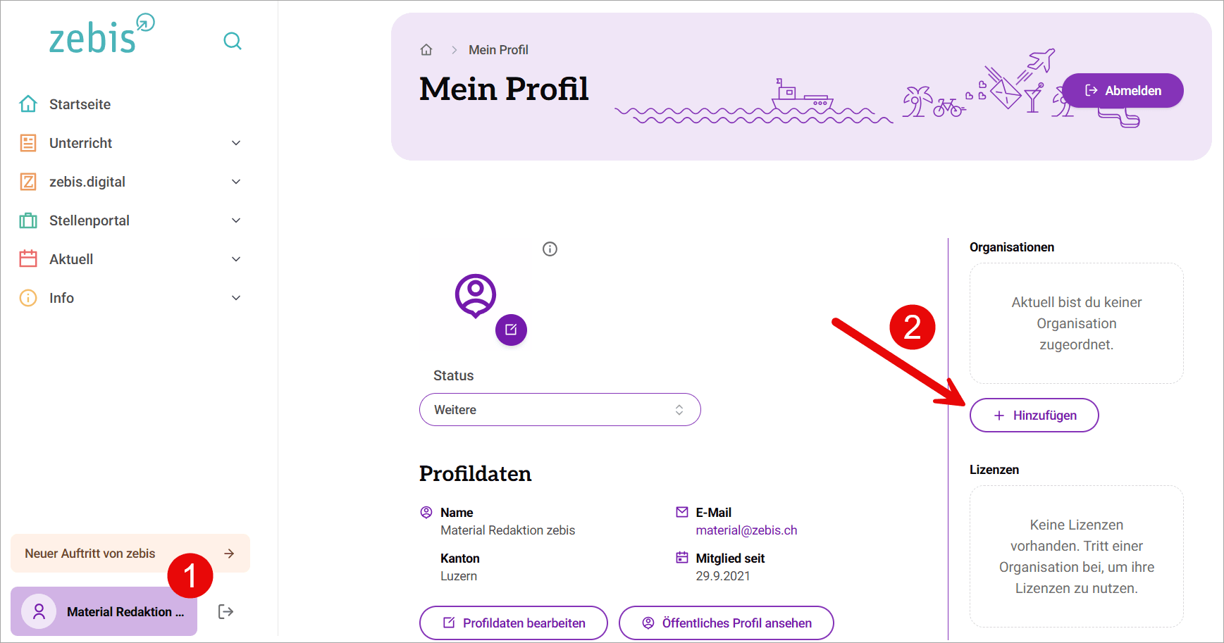 Organisation anlegen