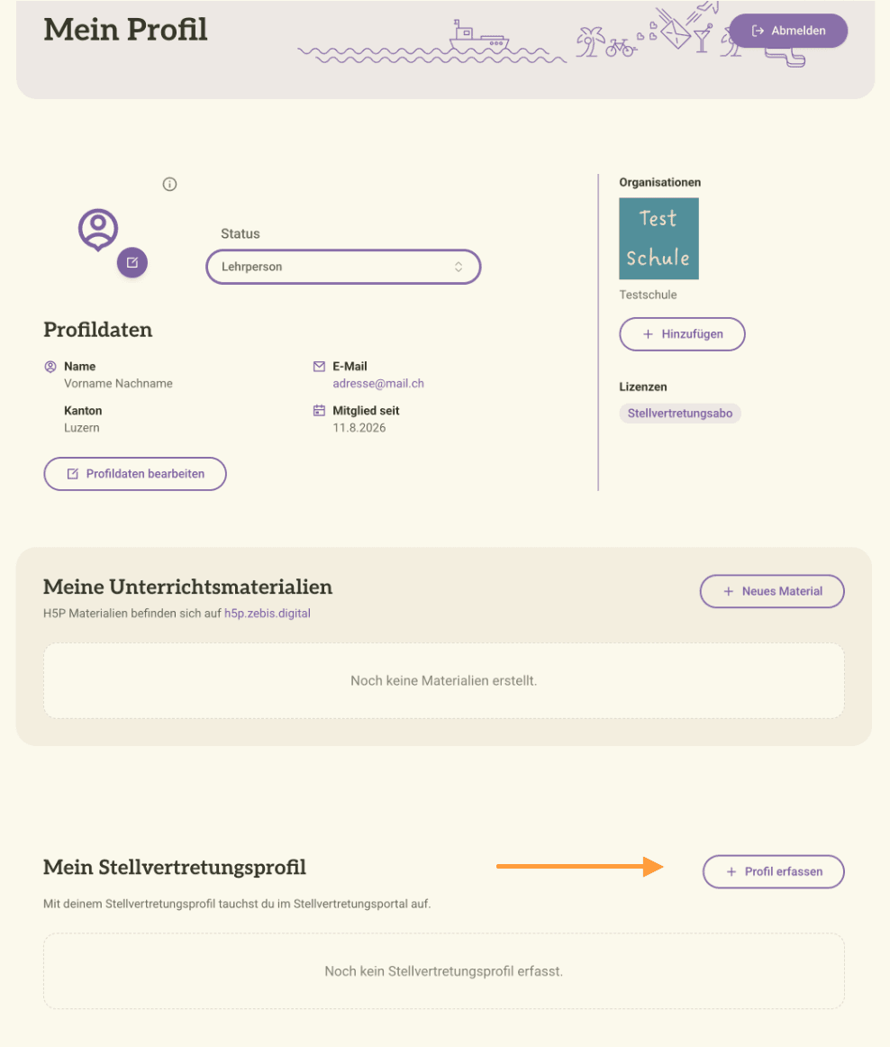 Mein Profil erweitern