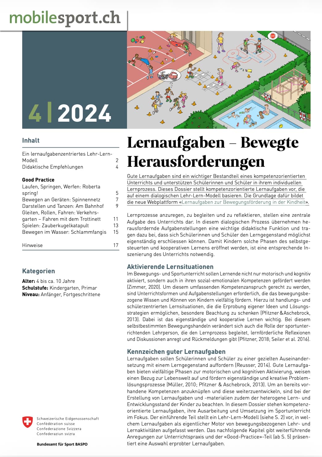 Lernaufgaben - Bewegte Herausforderungen - mobilesport Monatsthema