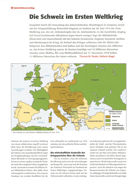 Die Schweiz im 1. Weltkrieg 