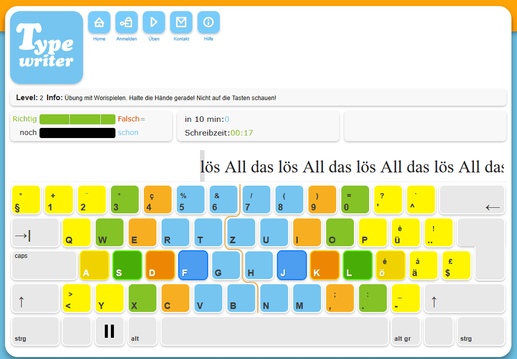 Typewriter - Zehnfingersystem lernen und lehren