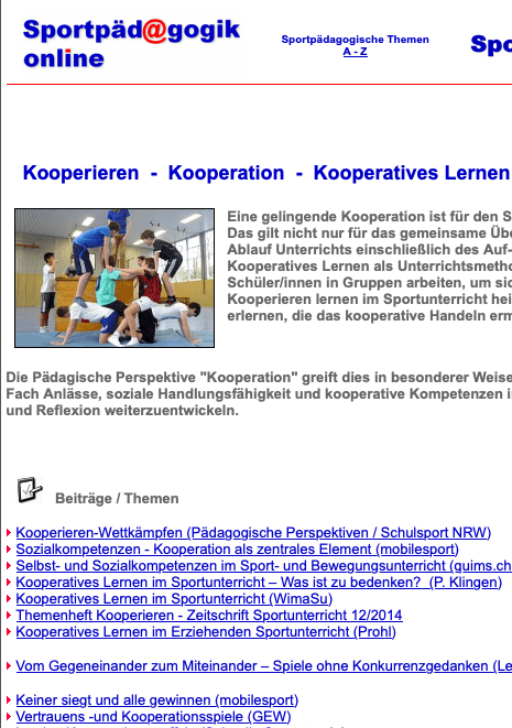 Kooperation im Sportunterricht