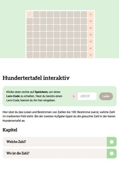 Hundertertafel interaktiv - zebis.digital