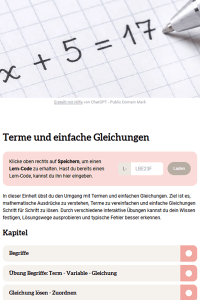 Terme und einfache Gleichungen - zebis.digital